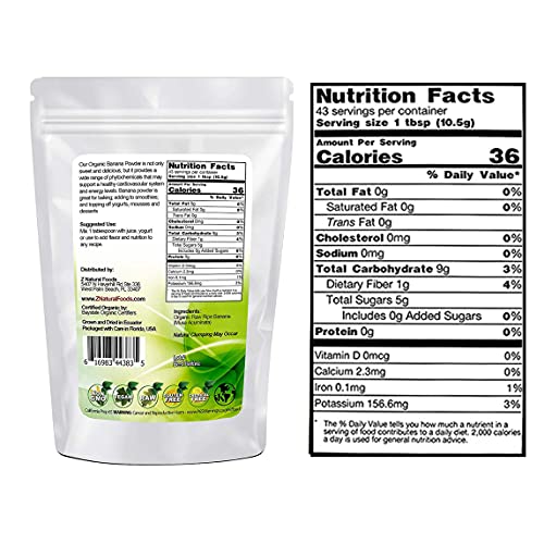 Organic Banana Powder - Fruit Supplement For Smoothies, Desserts