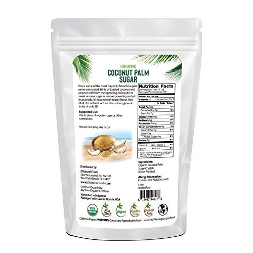 Organic Coconut Palm Sugar - Great For Desserts, Baking, Coffee,