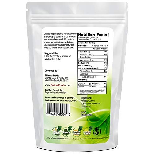 Organic Crispy Puffed Quinoa - Made In Usa - Great For Snacks, S