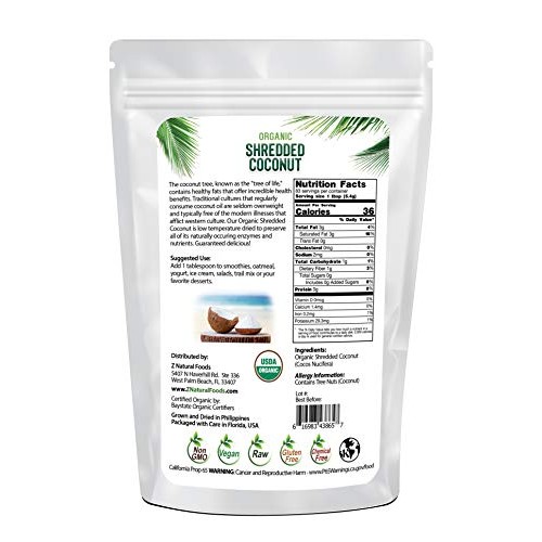 Organic Shredded Coconut - Unsweetened Macaroon Cut - Finely Cut