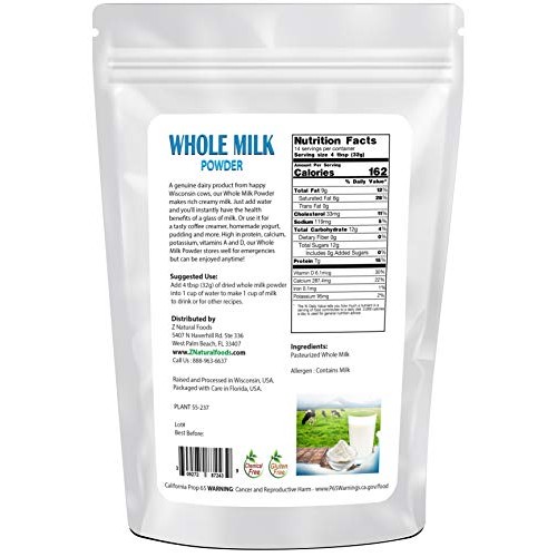 Powdered Whole Milk - Shelf Stable Dry Milk Powder - Dried For E