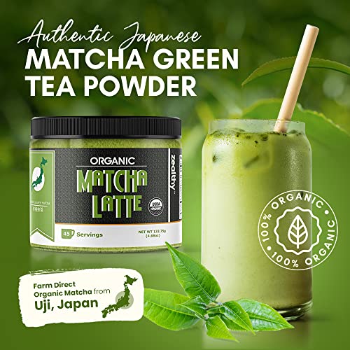 Zealthy Life - Organic Matcha Latte, Pure Japanese Tea Blend wit...