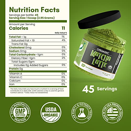 Zealthy Life - Organic Matcha Latte, Pure Japanese Tea Blend wit...