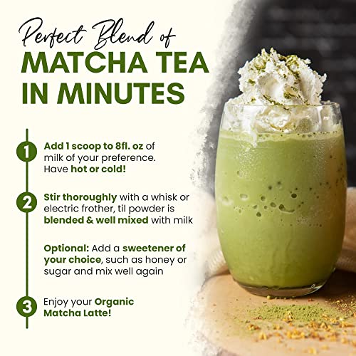 Zealthy Life - Organic Matcha Latte, Pure Japanese Tea Blend wit...