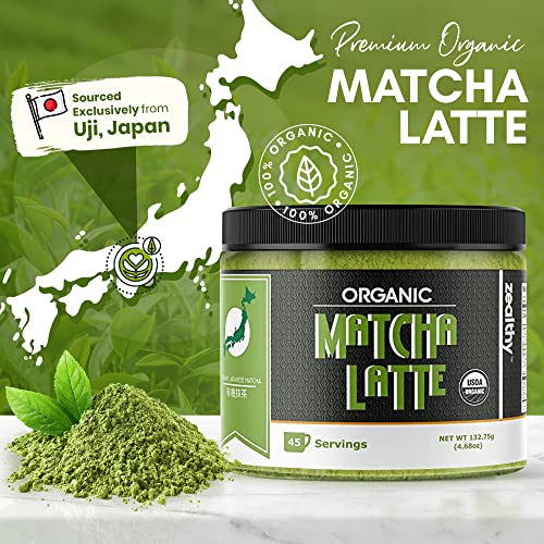 Zealthy Life - Organic Matcha Latte, Pure Japanese Tea Blend wit...