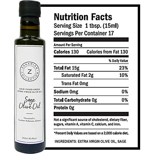 Zakarian: Cold-Pressed Extra Virgin Sage Olive Oil - Made From O