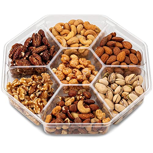 Holiday Nuts Gift Baskets For Families, 7 Variety Christmas Gift