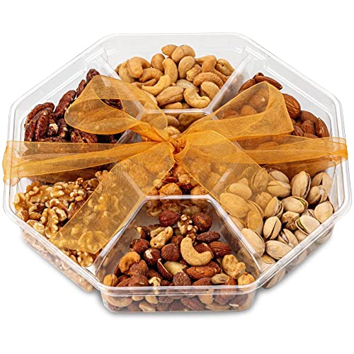 Holiday Nuts Gift Baskets For Families, 7 Variety Christmas Gift