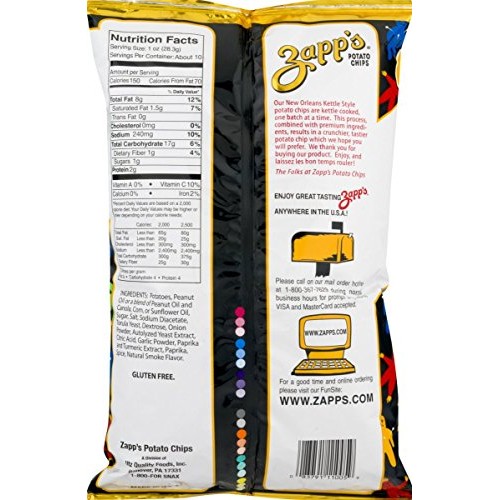 Zapps New Orleans Kettle Style Voodoo Potato Chips 9 Oz. Party