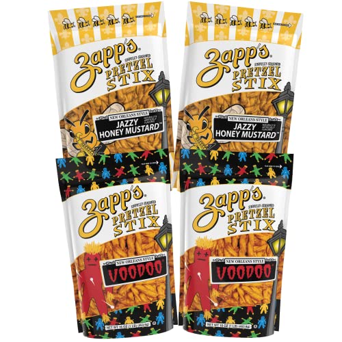 Zapps Seasoned Pretzel Stix, 16oz. Pouch Variety Pack 4 Pouche...