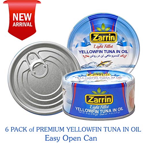Zarrin - Yellowfin Tuna In Oil, Prime Light Fillet 6 Cans, 6 O