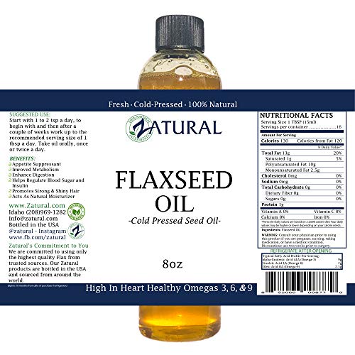 Flaxseed Oil - 100% Pure Flax Seed Oil - 0 Additives - 0 Fillers