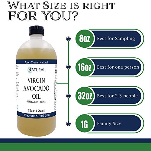 Zatural Virgin 100% Pure Natural Avocado Oil Without Additives,