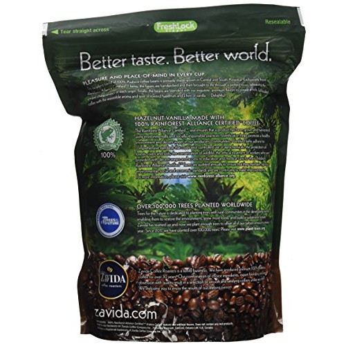 Zavida Hazelnut Vanilla Whole Bean 32 Oz, 32 Ounce
