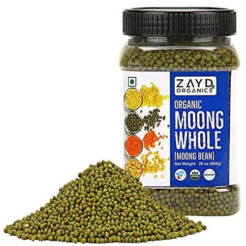 Zayd Organics Moong Dal, Split Mung Beans, Usda Organic, 1.75Lbs