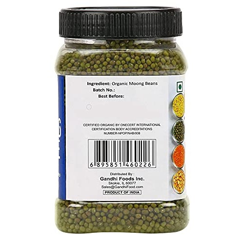 Zayd Organics Moong Dal, Split Mung Beans, Usda Organic, 1.75Lbs