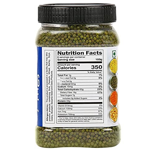 Zayd Organics Moong Dal, Split Mung Beans, Usda Organic, 1.75Lbs