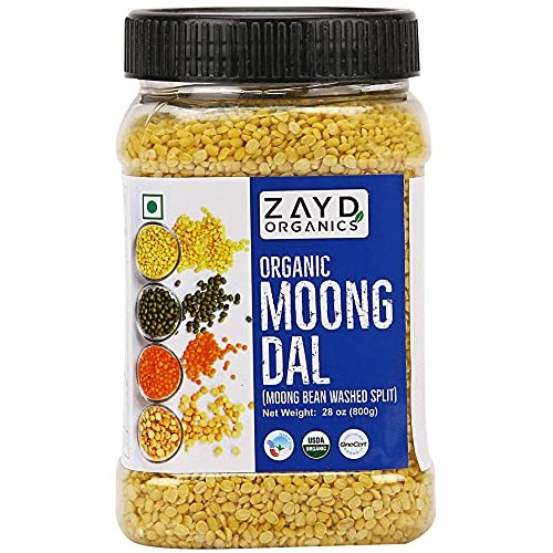 Zayd Organics Moong Dal, Split Mung Beans, Usda Organic, 1.75Lbs