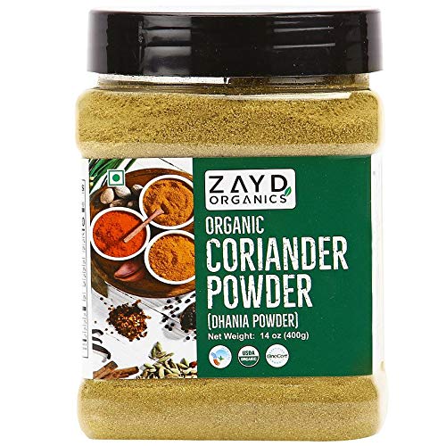 Zayd Organics Coriander Powder, Dhania Ground, Usda Organic, 14O