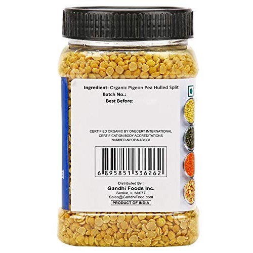 Zayd Organics Toor Dal, Indian Split Yellow Pigeon Peas, Usda Or
