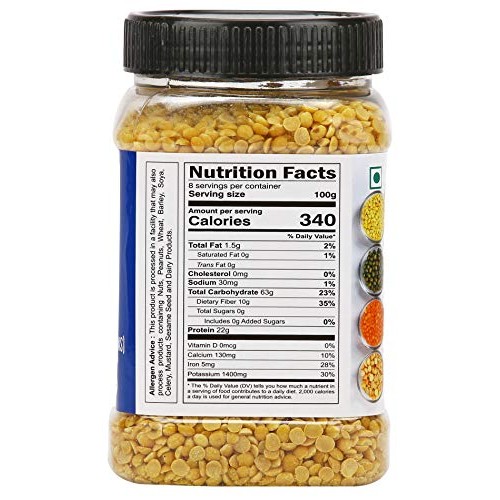 Zayd Organics Toor Dal, Indian Split Yellow Pigeon Peas, Usda Or