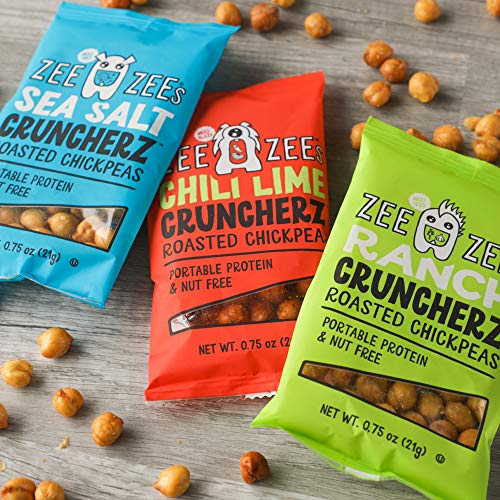 Zee Zees Variety Pack Cruncherz Roasted Chickpeas, Sea Salt, Ran...