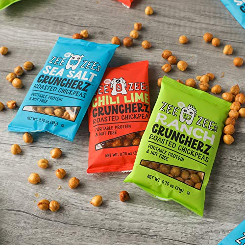 Zee Zees Variety Pack Cruncherz Roasted Chickpeas, Sea Salt, Ran...