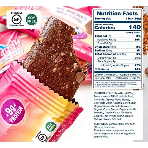 Zeek Kids Protein Bar For Growing Kids, Brownie Blast Off, 10 Count