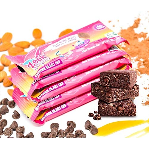 Zeek Kids Protein Bar For Growing Kids, Brownie Blast Off, 10 Count