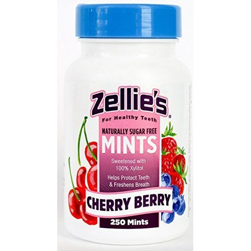 Zellies Xylitol Sweetened Cherry Berry Mints, 250 Count Jar