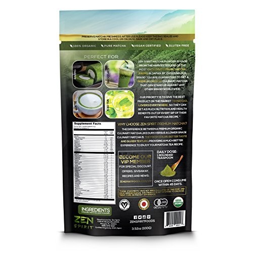 Matcha Green Tea Powder Organic - Japanese Premium Culinary Grad