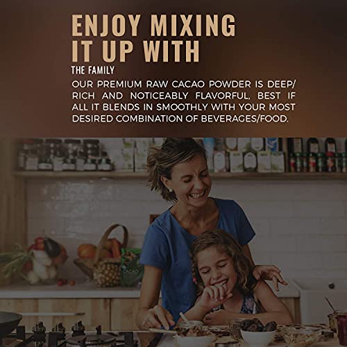 Cacao Powder Organic - 1 Pound - Unsweetened Premium Grade Super