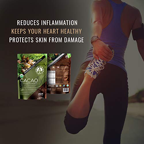 Cacao Powder Organic - 1 Pound - Unsweetened Premium Grade Super