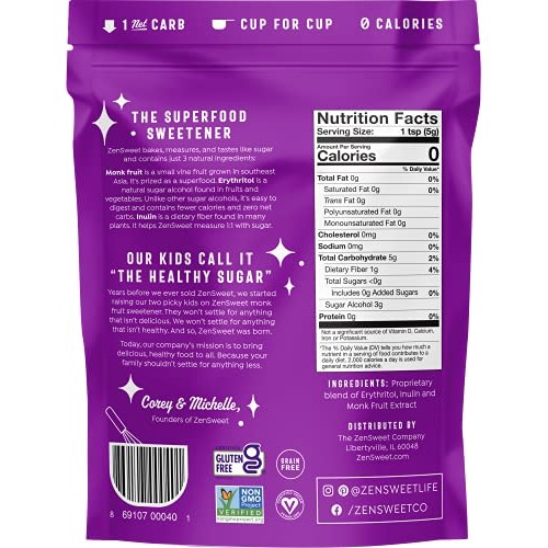 Zensweet All Natural Monk Fruit Sugar-Free Sweetener - Sugar Sub