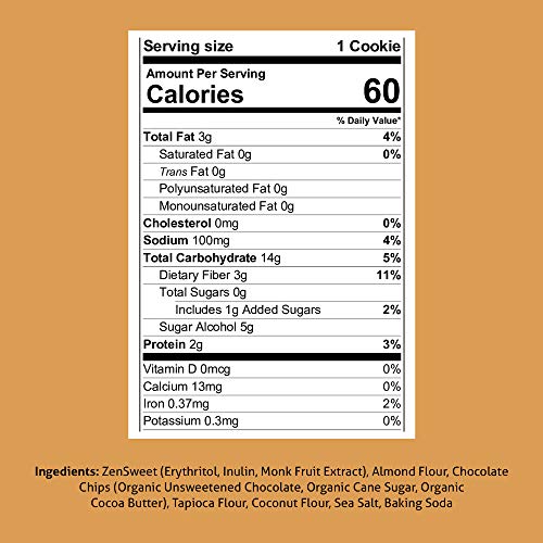 Zensweet Baking Chocolate Chip Cookie Mix 9 Oz, Grain Free, Non-