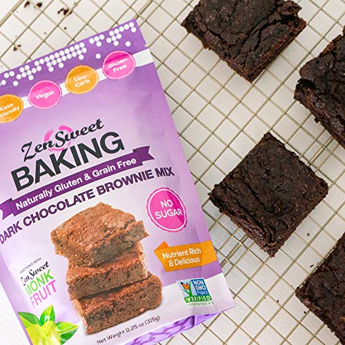 Zensweet Baking Dark Chocolate Brownie Mix 11.25 Oz, Sugar Free,