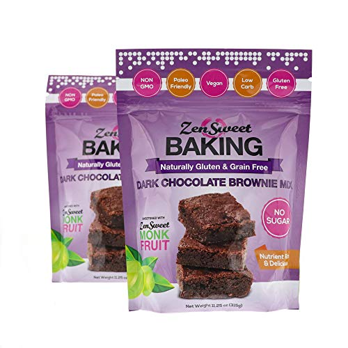 Zensweet Baking Dark Chocolate Brownie Mix 11.25 Oz, Sugar Free,