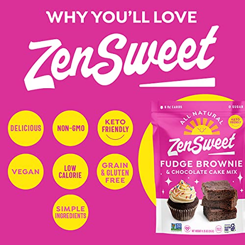 ZenSweet Fudge Brownie & Chocolate Cake Mix - Keto Baking Mix wi...