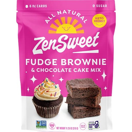 ZenSweet Fudge Brownie & Chocolate Cake Mix - Keto Baking Mix wi...