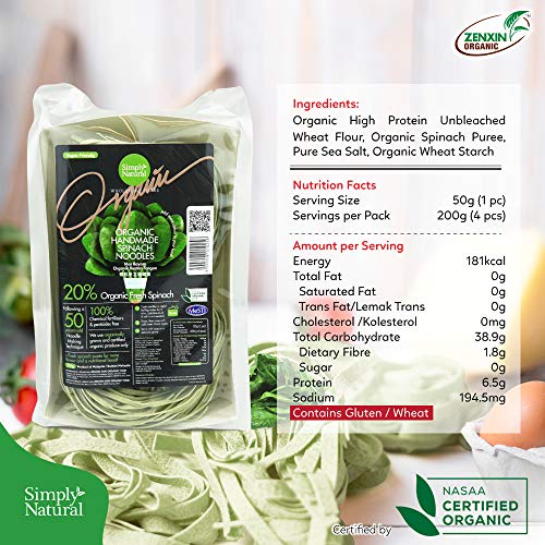 Zenxin Organic Spinach Noodles - Organic Farms Grown Veggie Spin