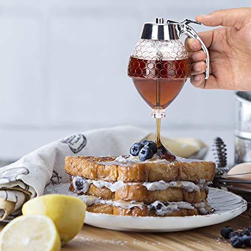 Honey Dispenser - Zerdie, Syrup Dispenser, Honey Jar With Stand,