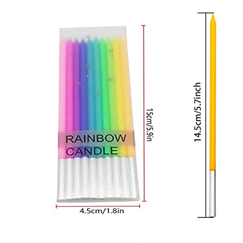 Zerira 30 Count Birthday Cake Candles Long Thin Colorful Cake Ca