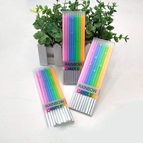 Zerira 30 Count Birthday Cake Candles Long Thin Colorful Cake Ca