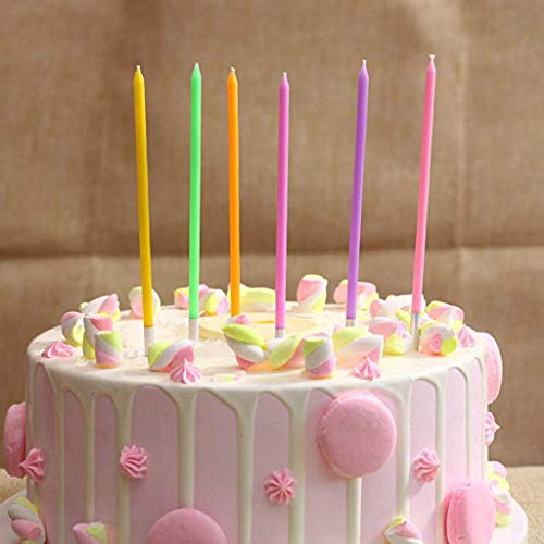 Zerira 30 Count Birthday Cake Candles Long Thin Colorful Cake Ca
