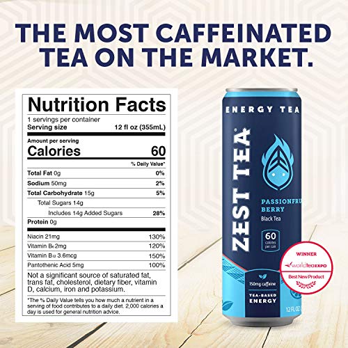 Zest Plant Powered Energy Drink Variety Pack | Non Gmo High Ca