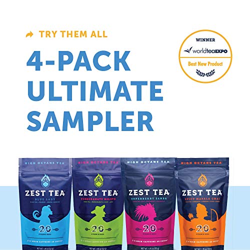 Zest Tea Energy Hot Tea, High Caffeine Blend Natural &Amp; Healthy C