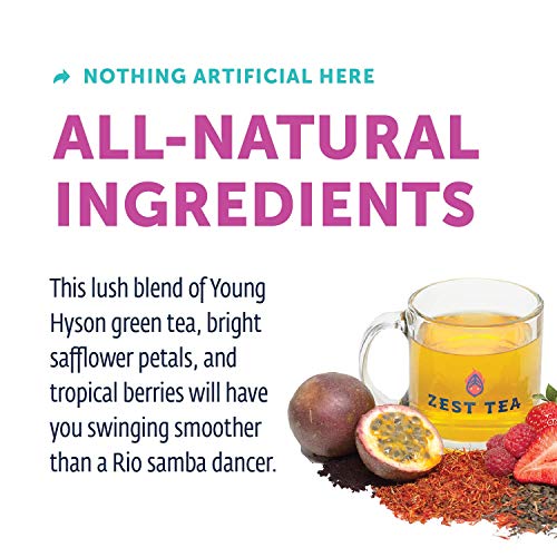 Zest Tea Premium Energy Hot Tea, High Caffeine Blend Natural &Amp; H