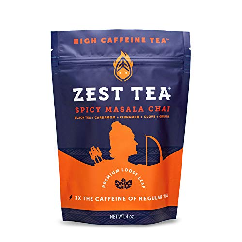 Zest Tea Premium Energy Hot Tea, High Caffeine Blend Natural &Amp; H