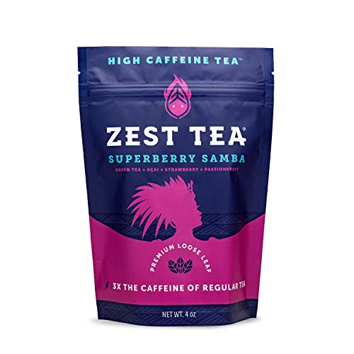 Zest Tea Premium Energy Hot Tea, High Caffeine Blend Natural &Amp; H
