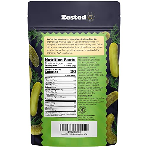 Zested - Dill Pickle Seasoning -Tangy Seasoning with Dill, Garli...